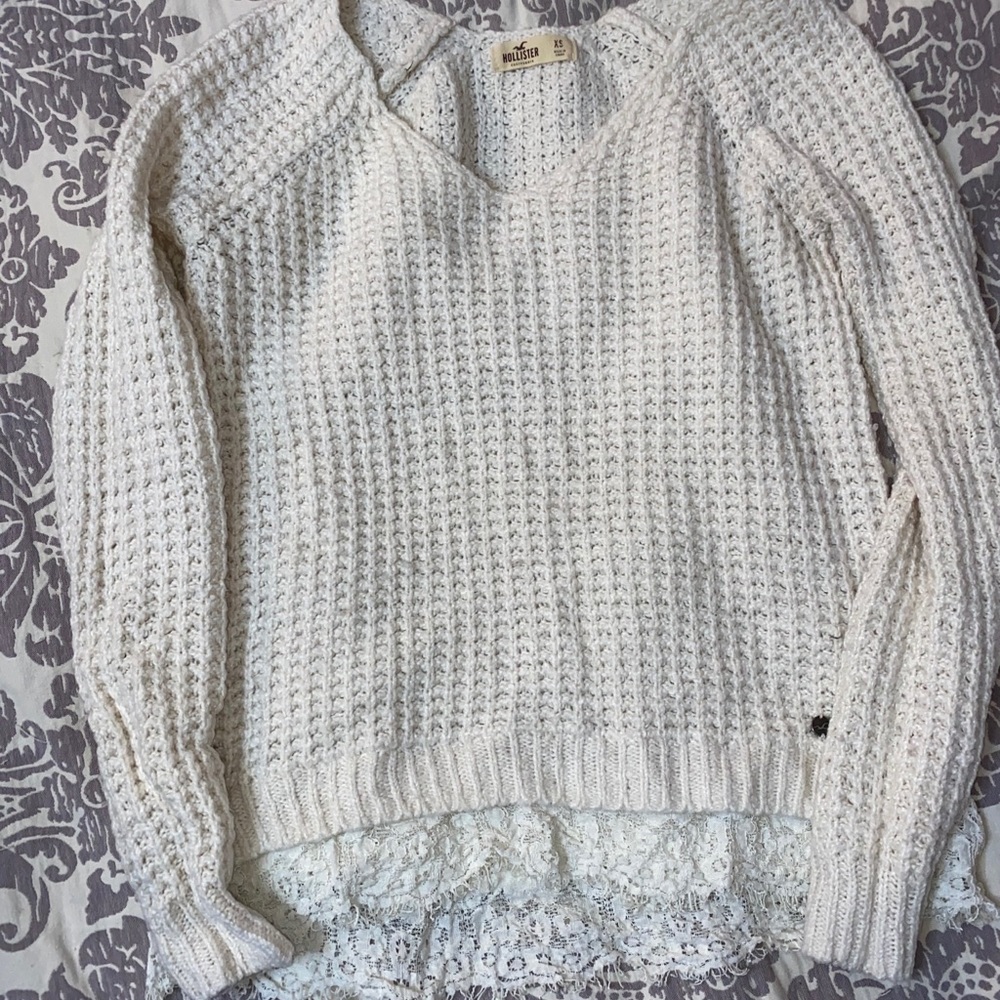 Hollister Cream Waffle Sweater Size XS